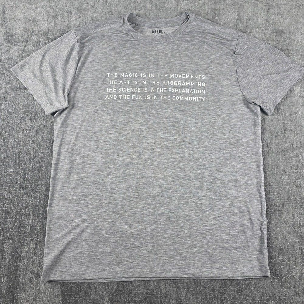Nobull T Shirt Mens XL CrossFit Double Sided Stretch Athletic Spellout Gym Core